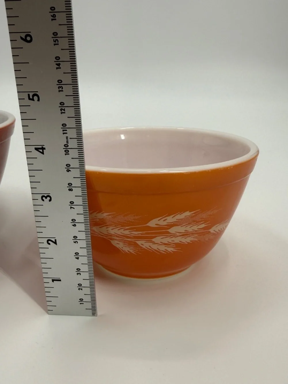 Vintage Pyrex Autumn Harvest Wheat Stalk Nesting Mixing Bowls Set 3 Rust Orange